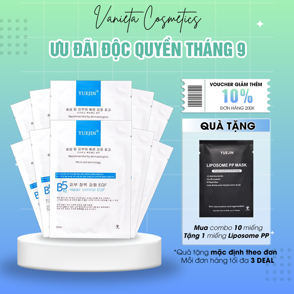 Mặt Nạ B5 Yuejin Repair Control EGF YUEJIN 10 Miếng Phục Hồi Và Cấp Ẩm Cho Da