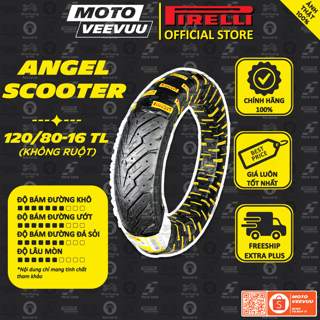 Vỏ lốp xe máy PIRELLI 120/80-16 TL Angel Scooter