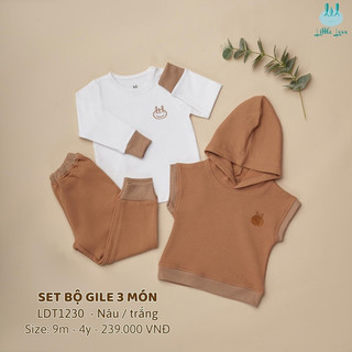 Little love 6m/4y - set gile 3 món có mũ beokids