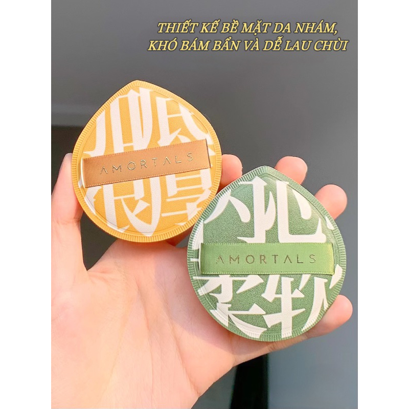 Set 2 Mút Trang Điểm XL Kèm Hộp Đựng AMORTALS Siêu Mềm Mịn, Không Hút Kem