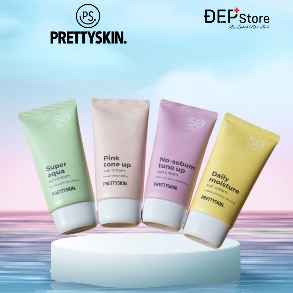 Kem Chống Nắng PRETTY SKIN, Kiềm Dầu, Nâng Tone, Dưỡng Ẩm - SPF50+ PA++++ / Tuýp 70ml