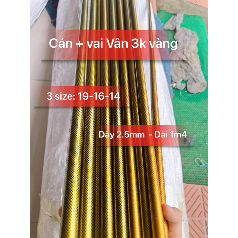 Cán - Cái - Vai vân 3k vàng siêu đẹp - làm diều - độ cần