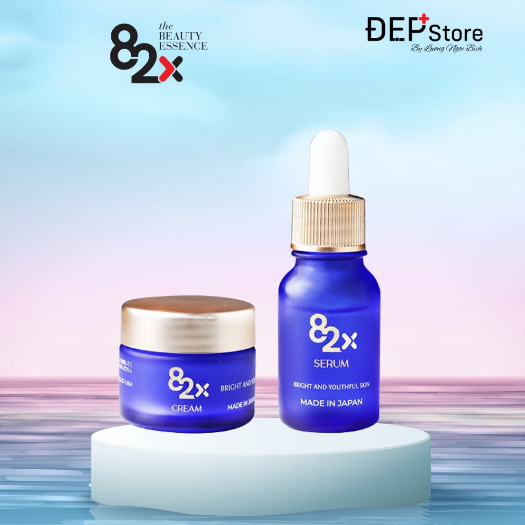 Tinh chất và Serum tế bào gốc 82X- Bộ đôi AI STEM CELL SERUM & CREAM dưỡng trắng , chống lão hóa 10mg/hộp.