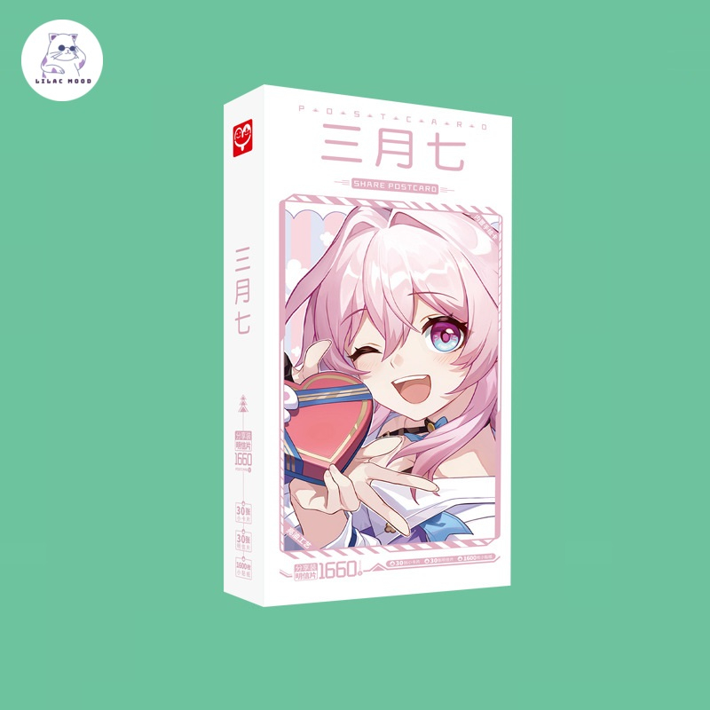 Honkai Star Rail | Hộp postcard bưu thiếp 30 postcard + 30 lomo, tặng kèm 1600 miếng dán sticker