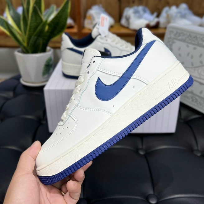 Giày air force 1 đế xanh than , Giày thể thao AF1  navy trắng đế navy bản đẹp cao cấp hè 2023 full box bill