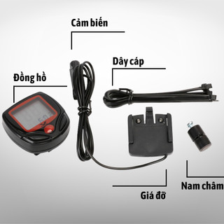 Đồng Hồ Đo Tốc Độ Xe Đạp Theo Dõi Giờ Lắp Đặt Dễ Dàng Màn Hình LCD