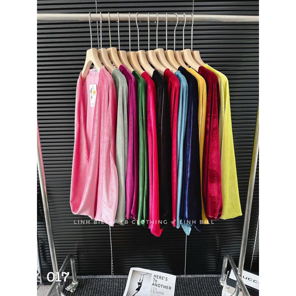 Áo khoác nhung trơn dài tay nhiều màu sang chảnh