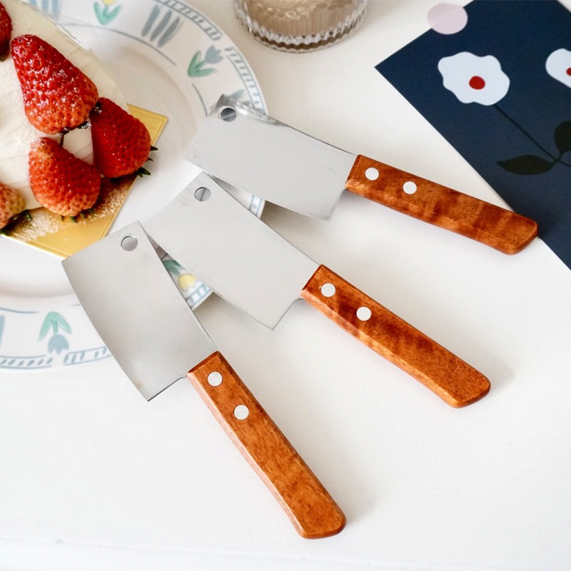 Dao rọc giấy, cắt phô mai, unbox mini cute hình con dao chuôi gỗ, cắt bánh ngọt, gọt hoa quả
