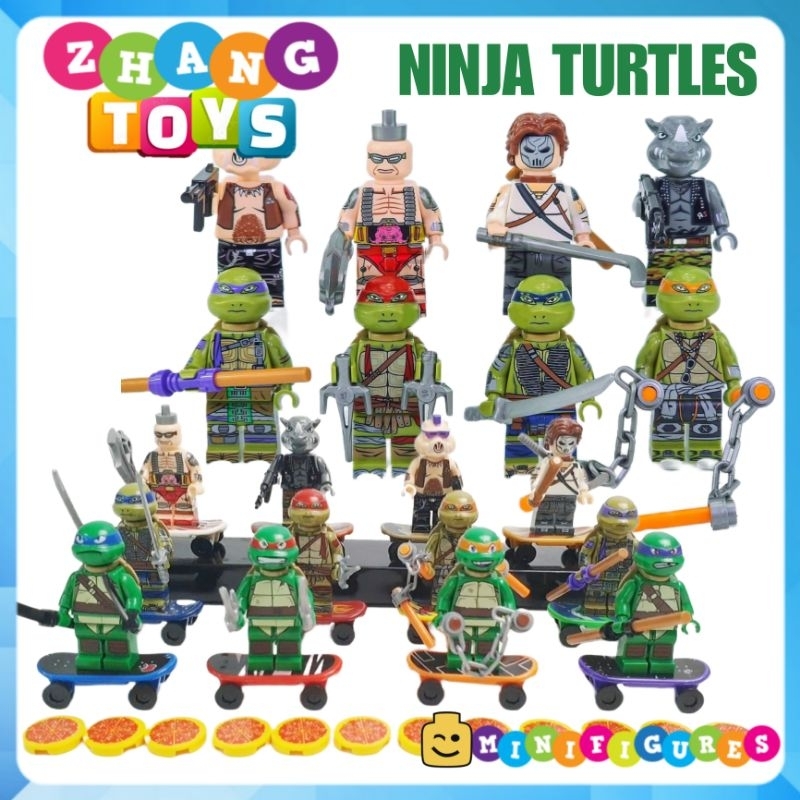 Đồ chơi Xếp hình Ninja rùa teenage mutant ninja turtles gồm Leonardo - Raphael - Donatello Minifigures Kopf KF6125