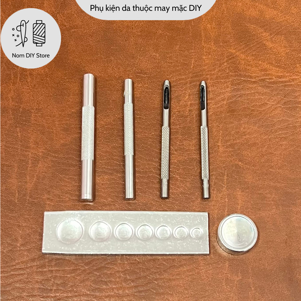 Tool Cối Đóng Đinh Tán 2 Mặt Dẹt Rivet 6mm 8mm Dụng Cụ Đồ Nghề Làm Da Túi Xách Thắt Lưng Bóp Ví Thủ Công Handmade DIY