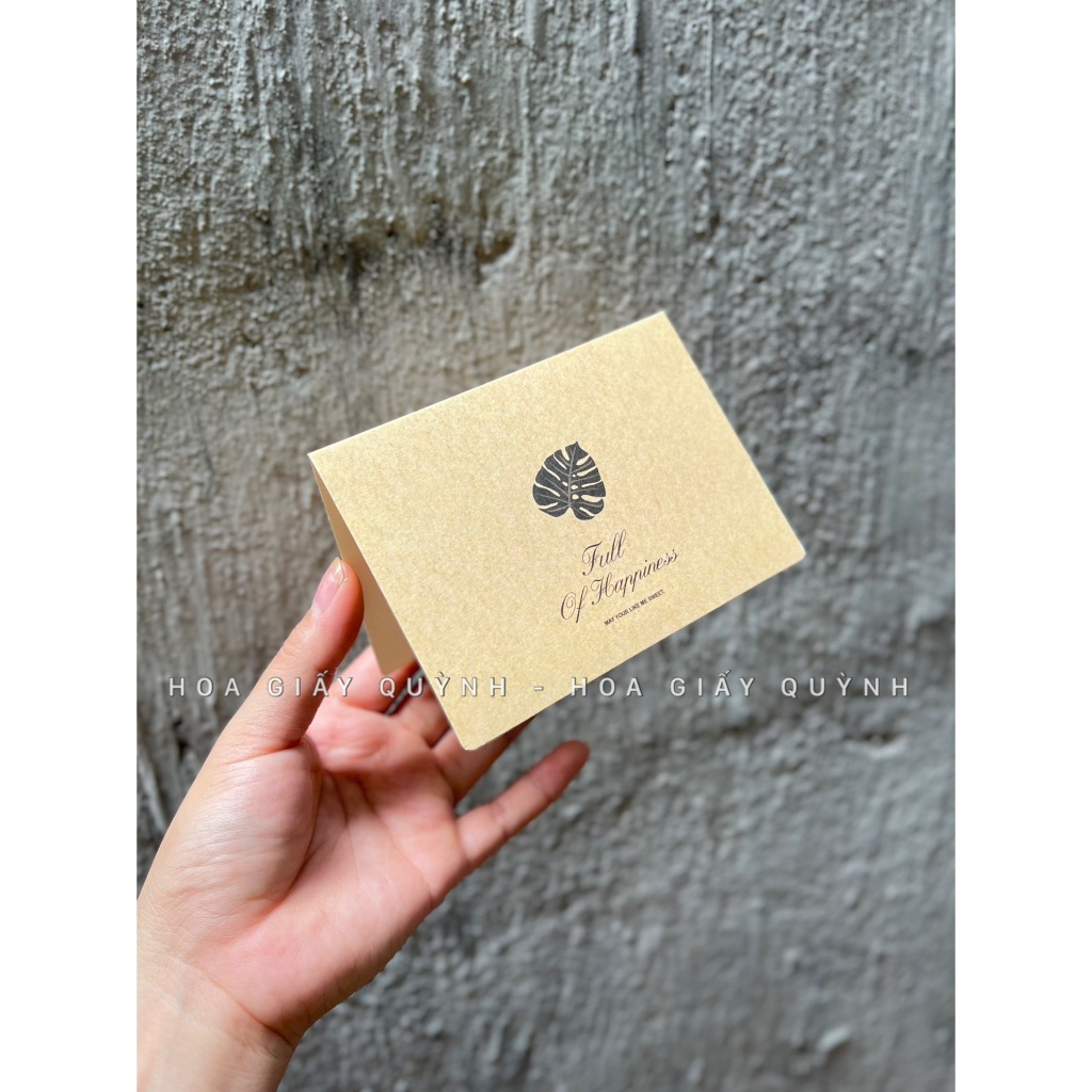Thiệp giấy Kraft cao cấp phong cách vingtage có phong bì kèm theo