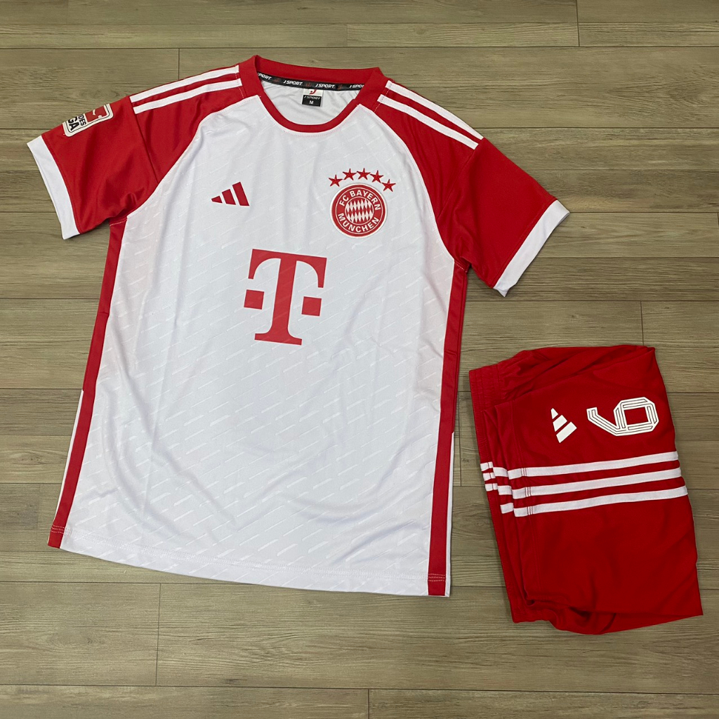 Bộ quần áo bóng đá Bayern trắng 2024 in tên Harry Kane - số 9