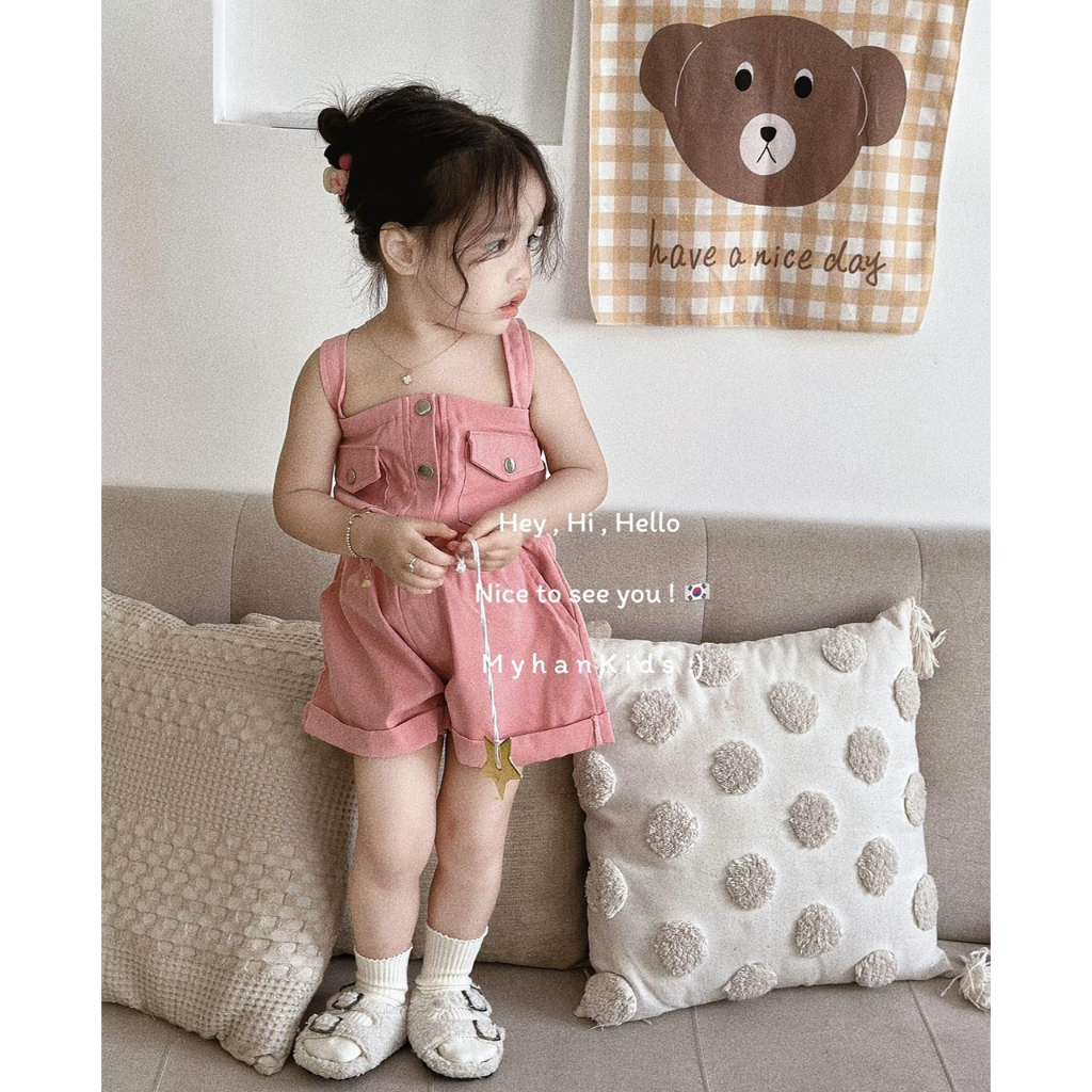 Quần áo bé gái, jum 2 dây cho bé gái size 7 - 18kg