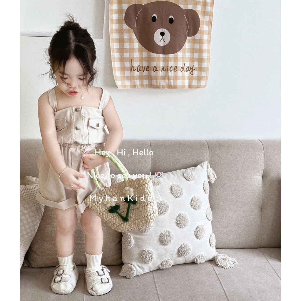 Quần áo bé gái, jum 2 dây cho bé gái size 7 - 18kg