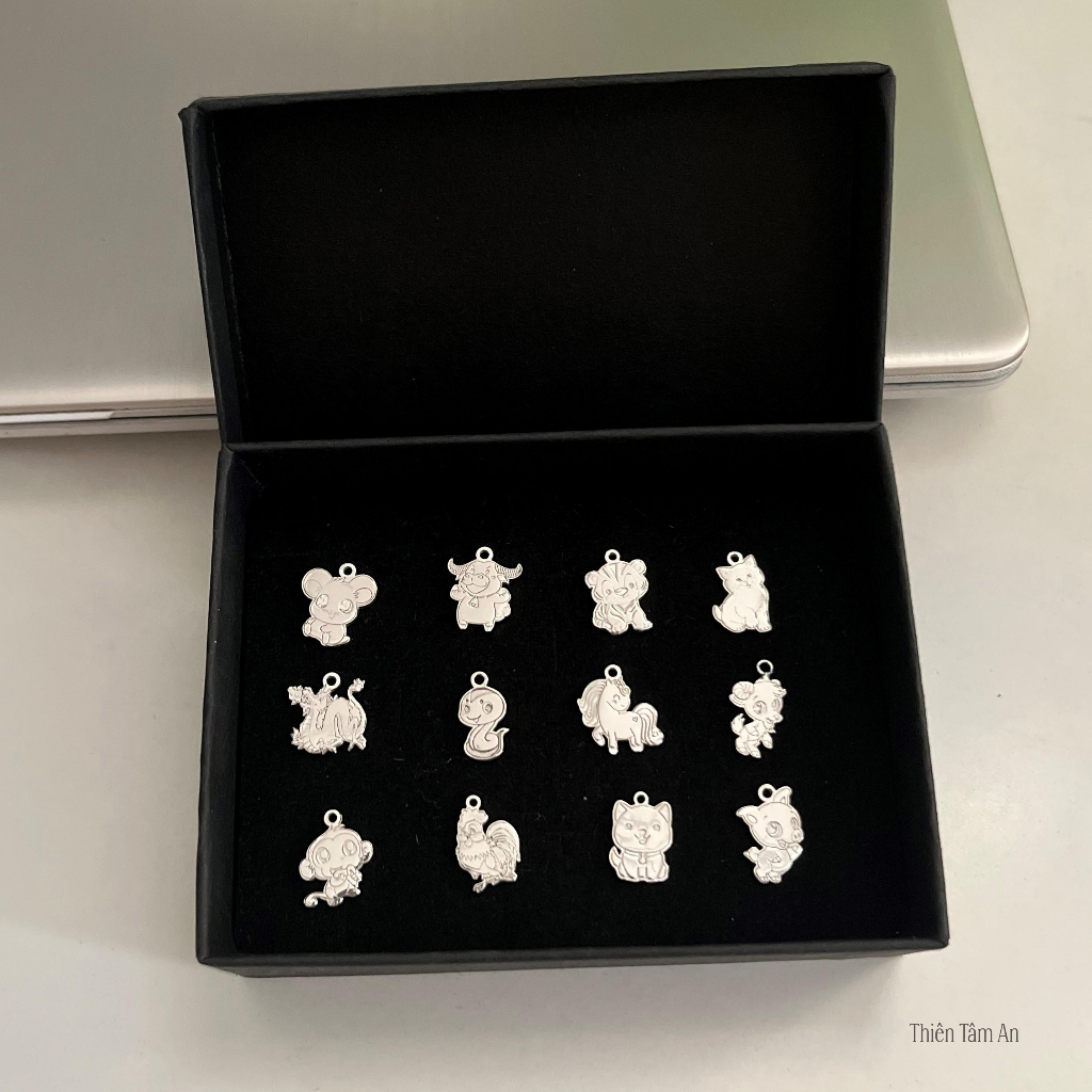 Charm 12 con giáp - charm chuông - Charm cỏ 4 lá - Charm tròn chất liệu Bạc 925 TTA Jewelry