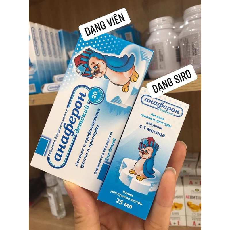 Tăng đề kháng Nga Annaferon chim cánh cụt dạng viên và siro.