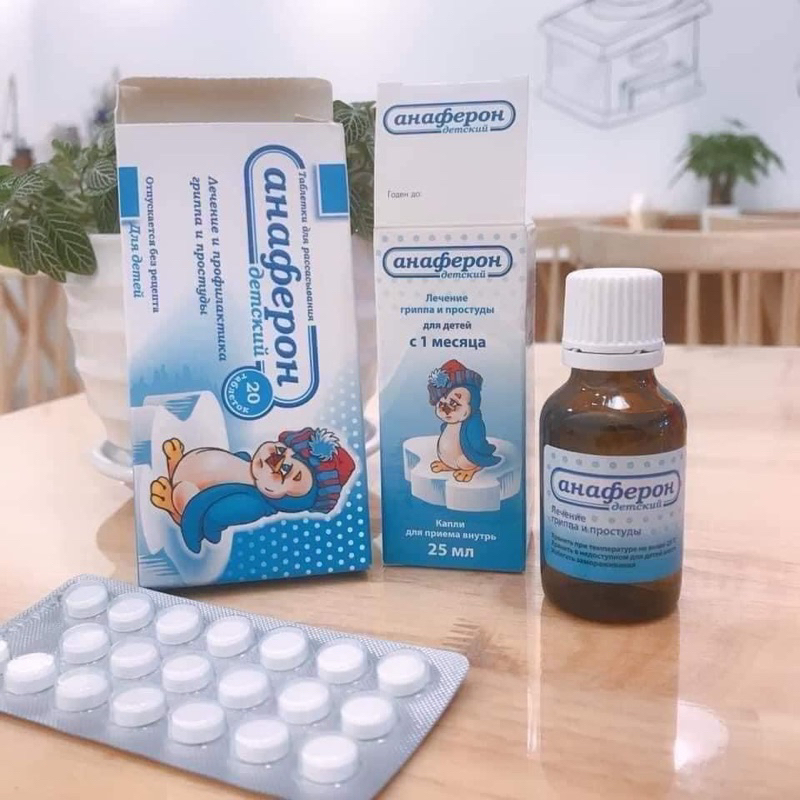 Tăng đề kháng Nga Annaferon chim cánh cụt dạng viên và siro.