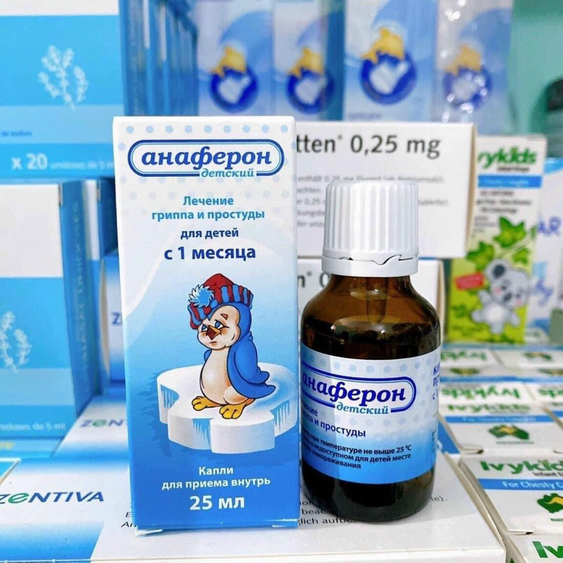 Tăng đề kháng Nga Annaferon chim cánh cụt dạng viên và siro.