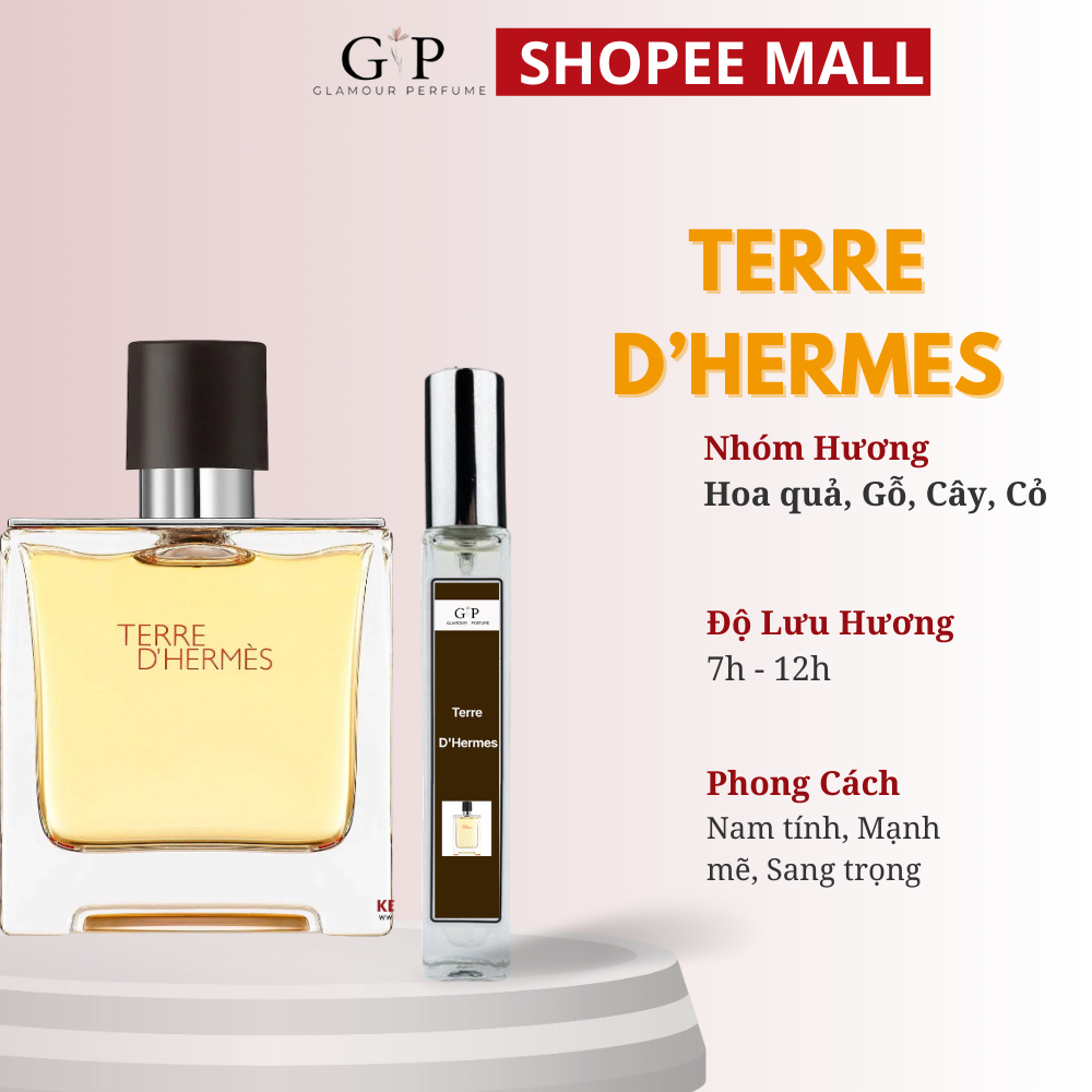 Nước hoa nam 10ml Glamour Perfume Terre d'hermes nam tính , mạnh mẽ , sang trọng