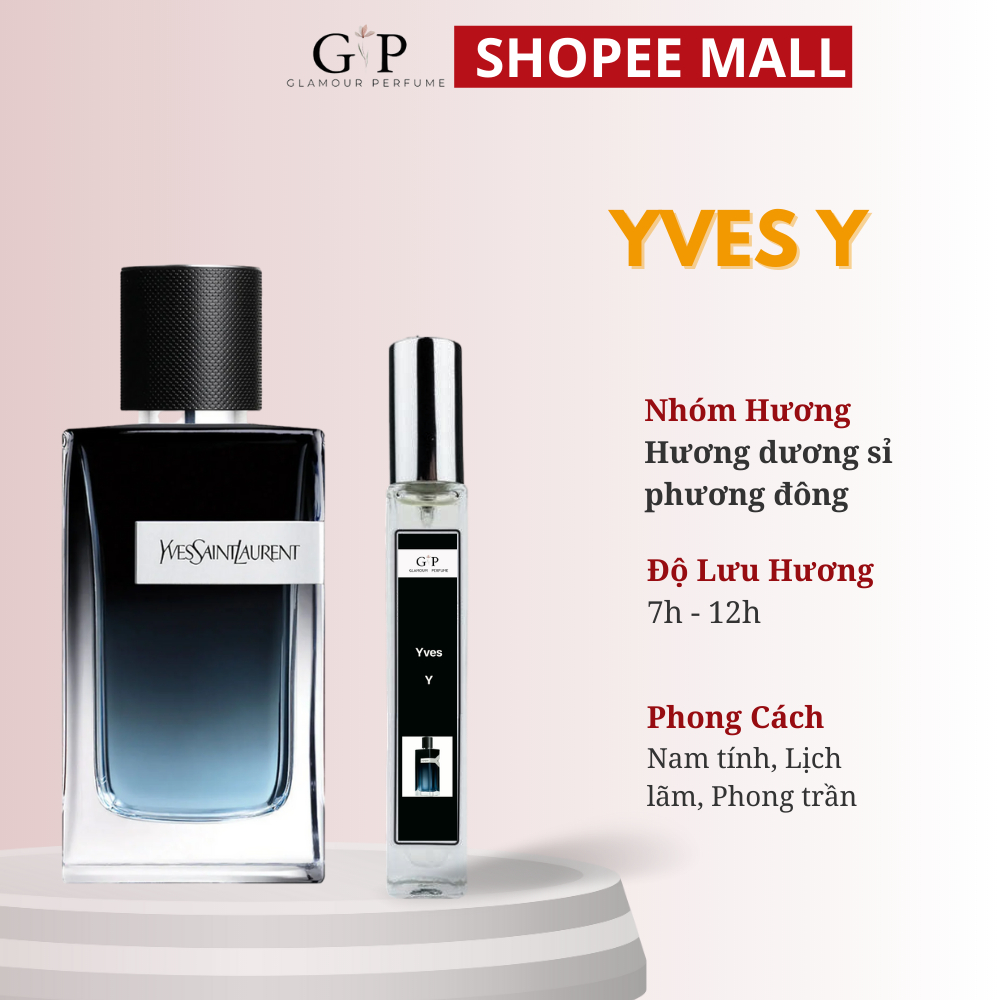 Nước hoa nam 10ml Glamour Perfume Yves Y Nam tính , lịch lãm , phong trần