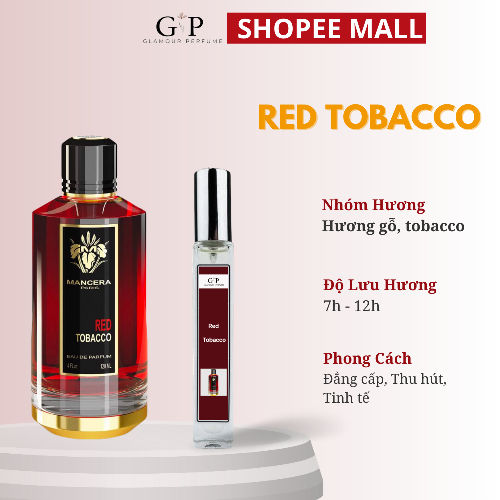 Nước hoa nam 10ml Glamour Perfume Red tobacco sành điệu , thu hút , tinh tế