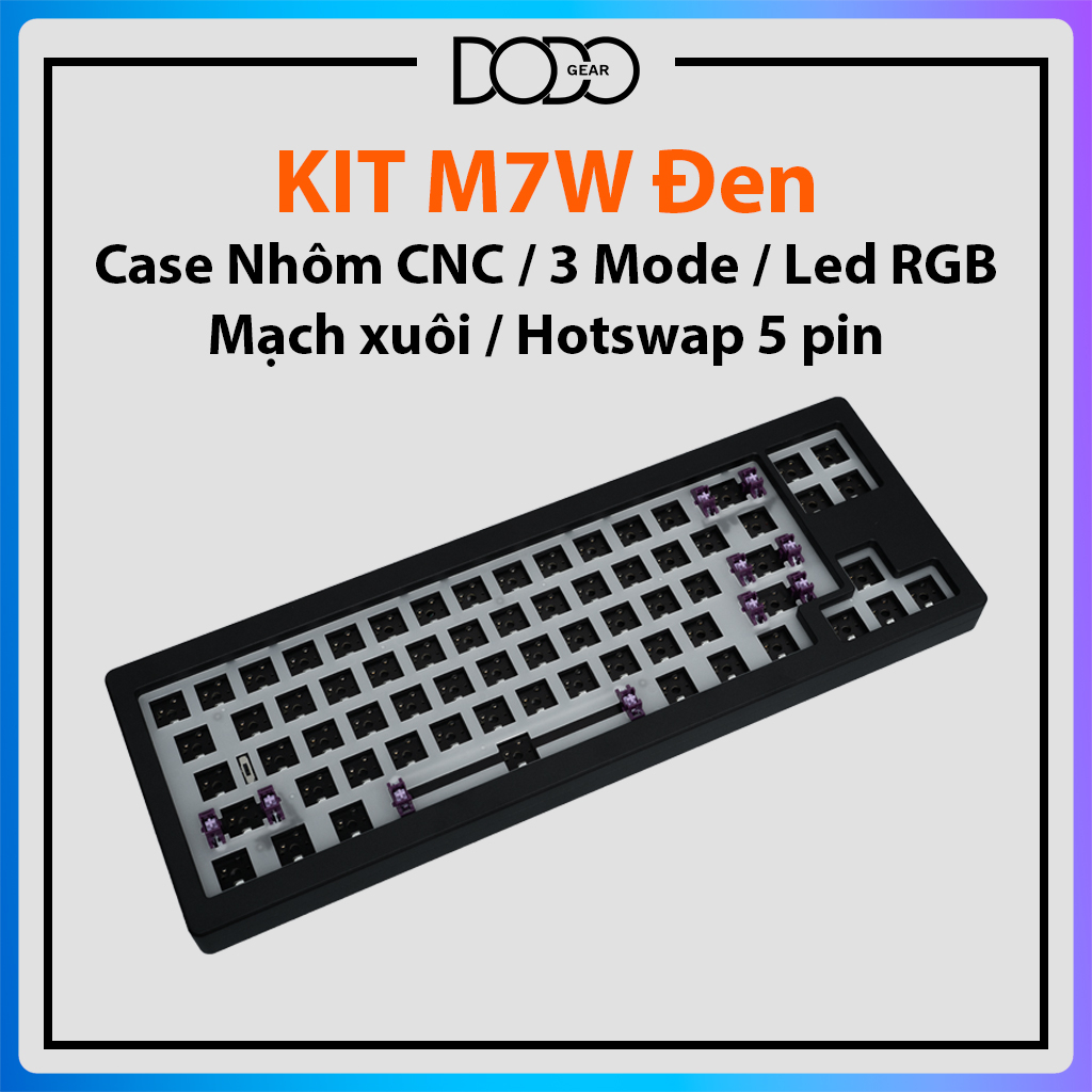 Bộ kit bàn phím cơ MonsGeek M7W 3 mode vỏ nhôm CNC led RGB mạch xuôi hotswap 5 pin MonsGeek M7W DoDo Gear