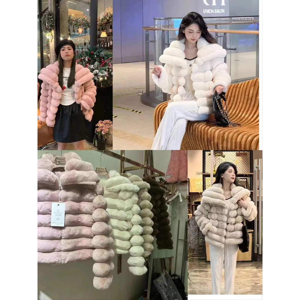 Áo khoác lông mềm lượn sóng bậc thang 5 màu dày dặn
