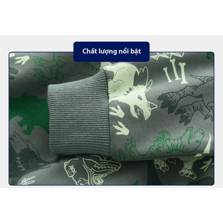 Áo Nỉ Dài Tay Bé Trai WellKids WT1733, chất nỉ da cá mềm mịn, dày dặn, thoáng khí, hàng Quảng Châu Cao Cấp