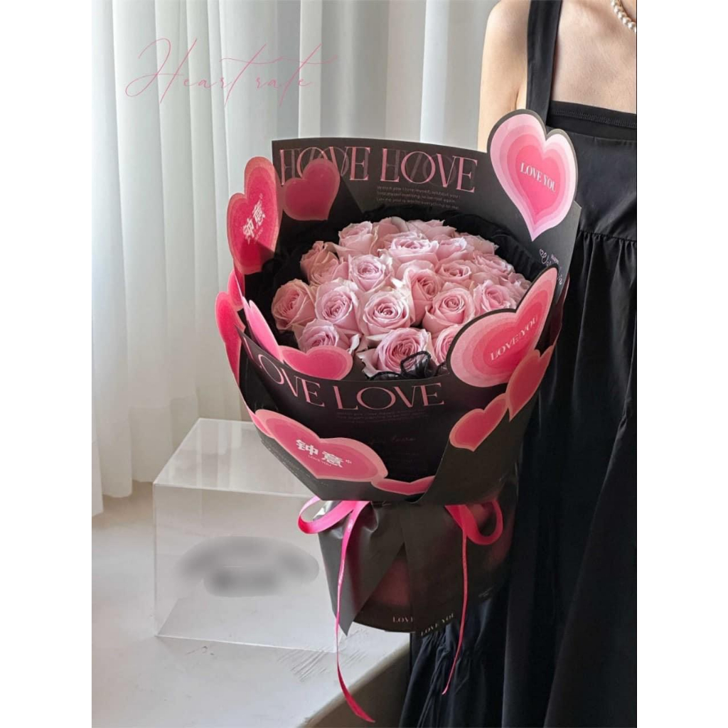 Giấy topper trái tim - xấp 10 tờ 35*50cm