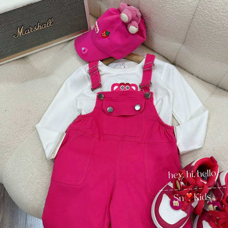 Set yếm hồng dài ko kèm gấu bé gái
