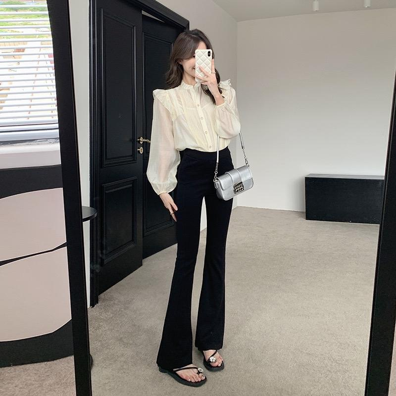 Quần ống loe có túi legging cotton nữ lưng cao co dãn / hách chân tôn dáng