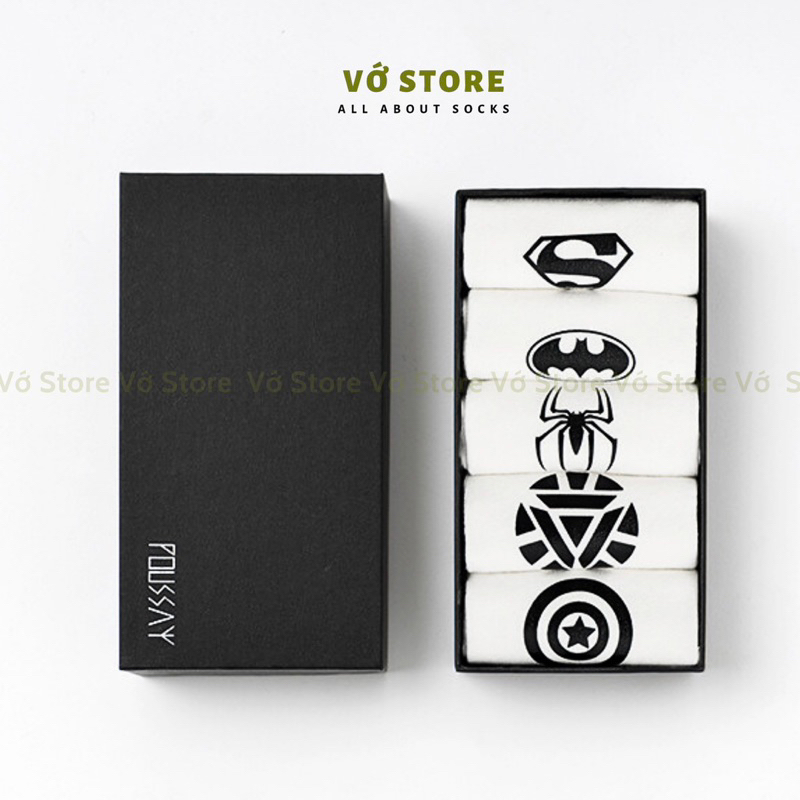 Tất nam nữ cổ ngắn Marvel chất liệu cotton mềm mịn thoáng khí kháng khuẩn
