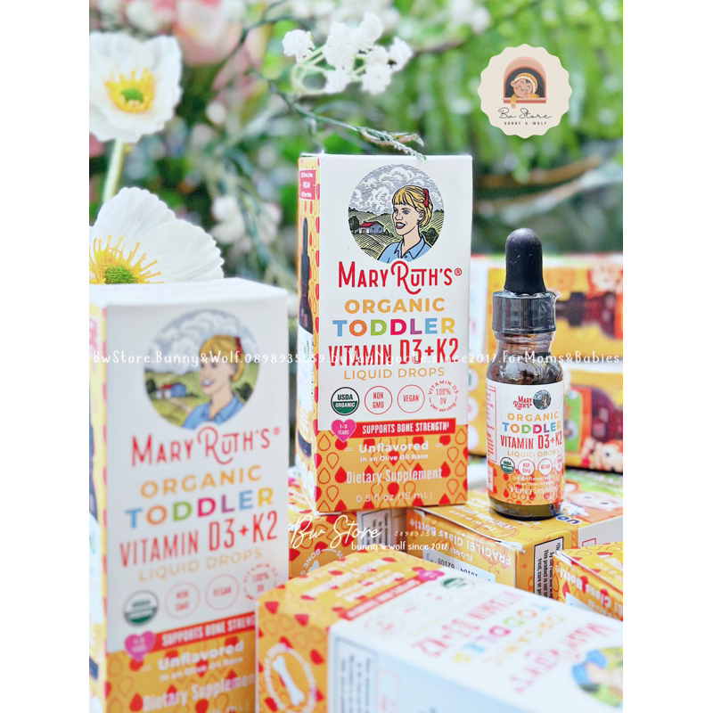 Vitamin D3K2 Hữu Cơ Mary Ruth's dạng Xịt / dạng Giọt cho bé - Hàng Air Mỹ