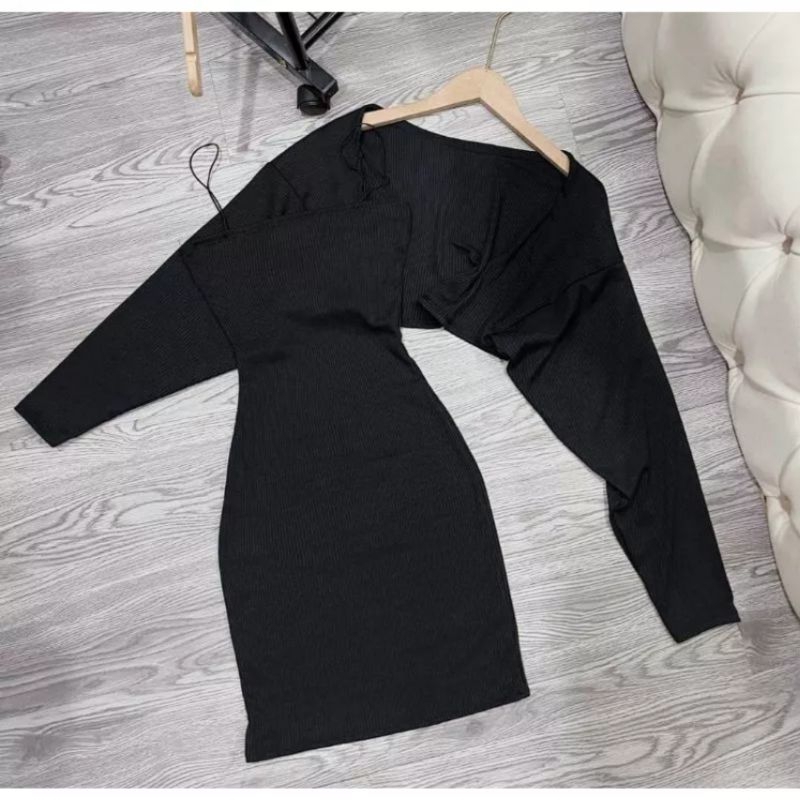 Đầm body 2 dây kèm khoác
