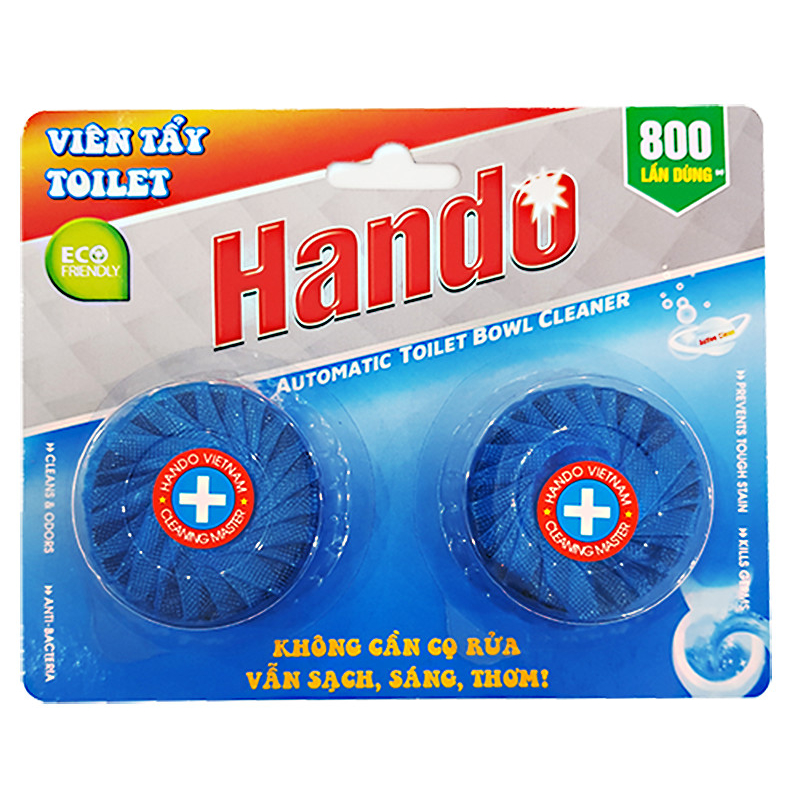 Viên tẩy xanh và làm thơm toilet Hando vỉ 2 viên