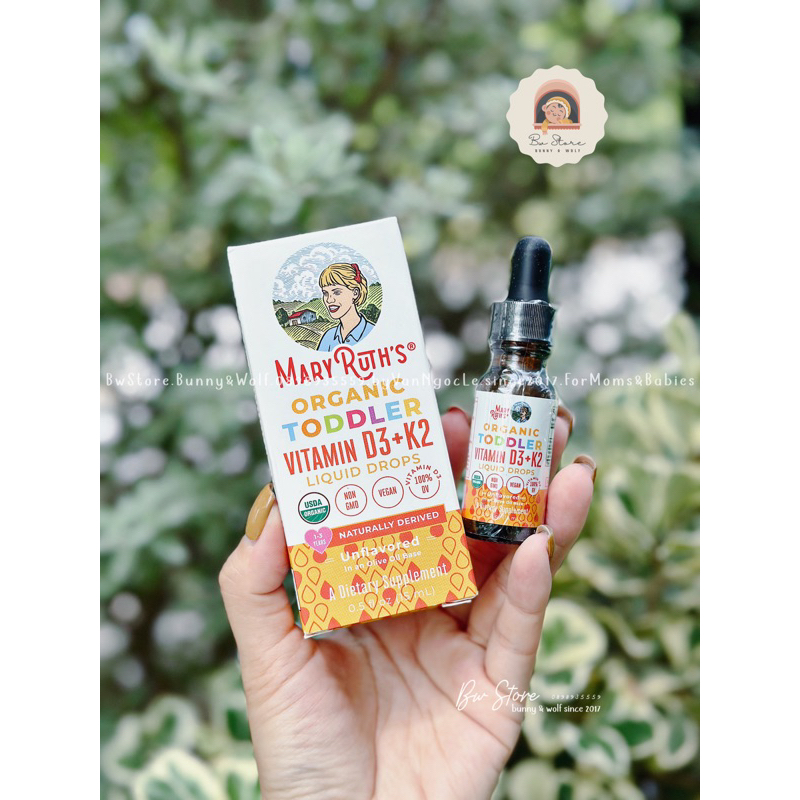 Vitamin D3K2 Hữu Cơ Mary Ruth's dạng Xịt / dạng Giọt cho bé - Hàng Air Mỹ