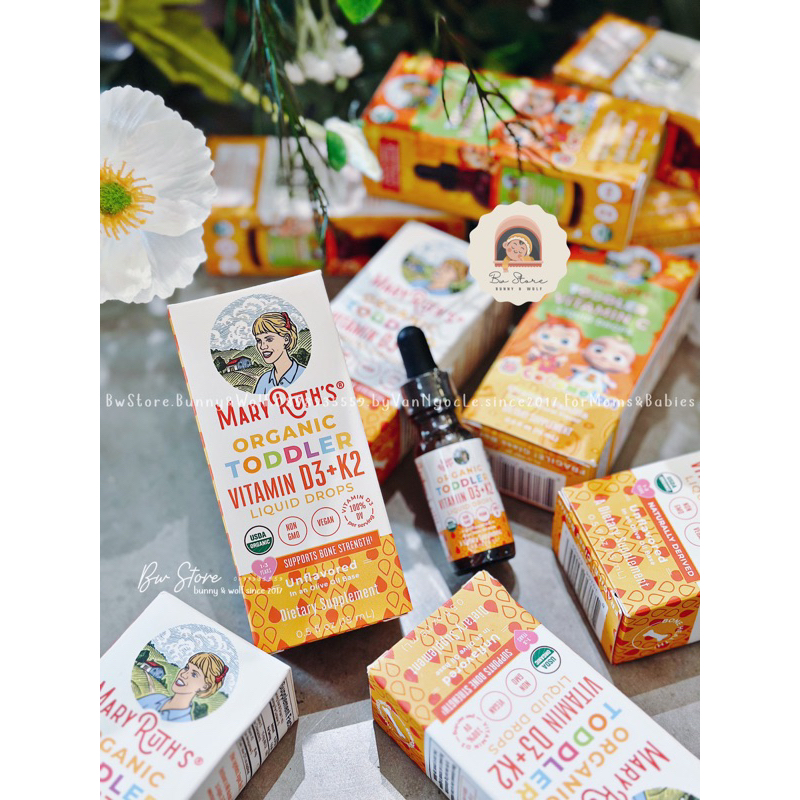 Vitamin D3K2 Hữu Cơ Mary Ruth's dạng Xịt / dạng Giọt cho bé - Hàng Air Mỹ