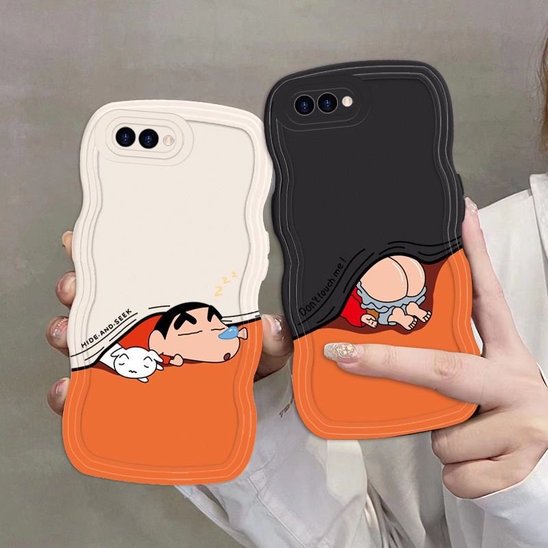 Ốp iphone hình cậu bé bút chì Shin đáng yêu Viền Gợn Sóng cho iPhone 6s 7 8Plus XR XS Max 11 12Pro 13 14 15 Promax