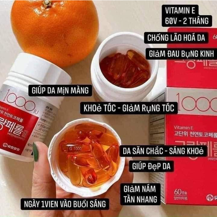 VITAMIN E HÀN QUỐC 1000IU HỘP 60 VIÊN