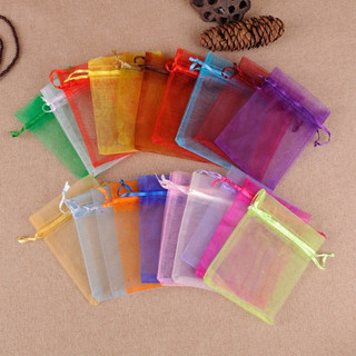Túi vải voan dây rút 7x9cm đựng trang sức đá decor trang trí