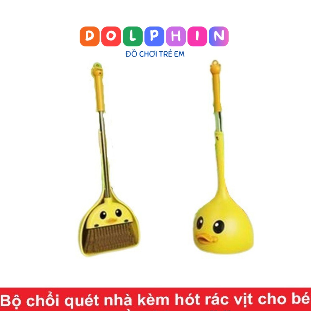 BỘ CHỔI QUÉT NHÀ KÈM HÓT RÁC VỊT VÀNG CHO BÉ DỄ DÀNG THÁO LẮP SIÊU CƯNG