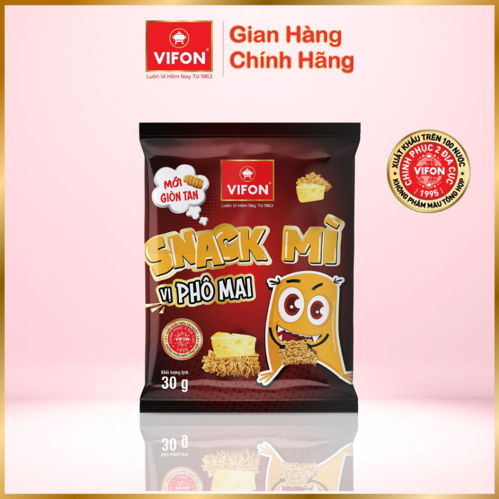 Set 10 gói Snack Mì vị Bò Nướng/ Hải Sản/ Phô Mai VIFON 30gr/gói