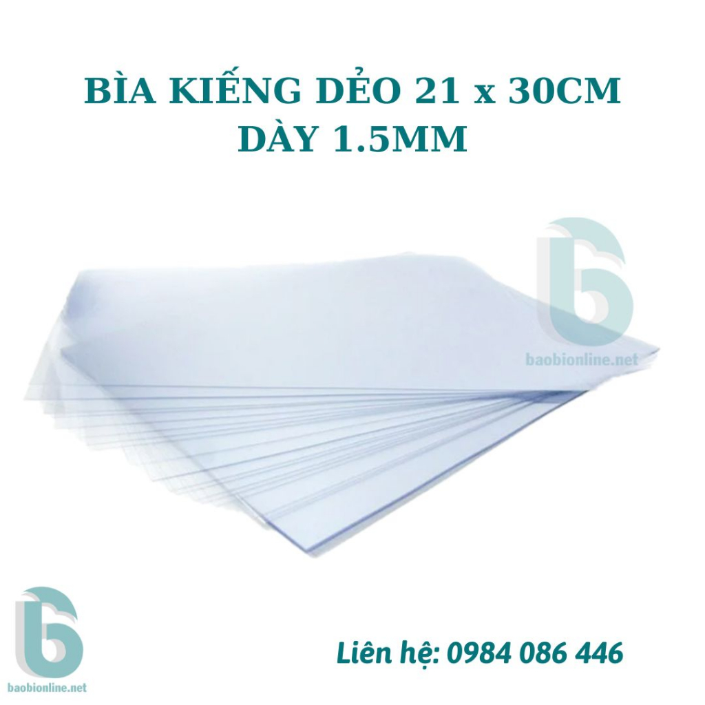 1 BÌA KIẾNG DẺO 21 X 30CM DÀY 1.5MM | BÌA KIẾNG ĐÓNG BÌA SÁCH - BAOBIONLINE