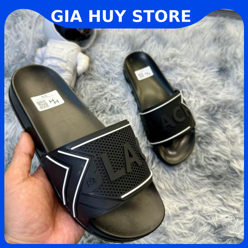 Dép quai ngang Black nam nữ đi đều ngầu