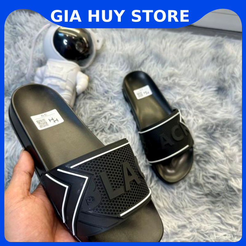 Dép quai ngang Black nam nữ đi đều ngầu