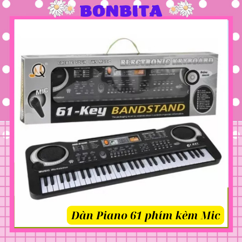 Đàn Piano điện tử Kèm Mic Keyboard 61 Phím cho bé