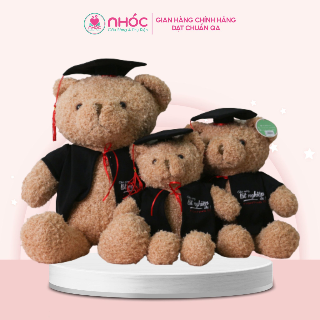 Gấu tốt nghiệp teddy lông chỉ bông cao cấp - NHÓC