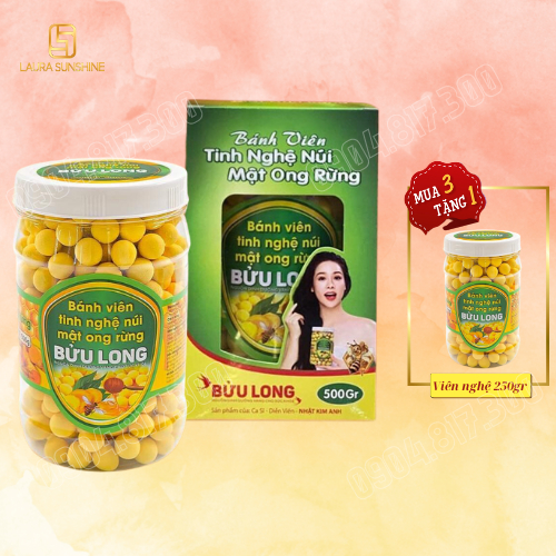 Bánh viên tinh nghệ núi mật ong rừng Bửu Long (250gr) - Nghệ Nhật Kim Anh