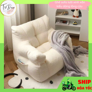 Ghế sofa lười kiểu dáng lông cừu ,dễ thương , xinh xắn dành cho bé