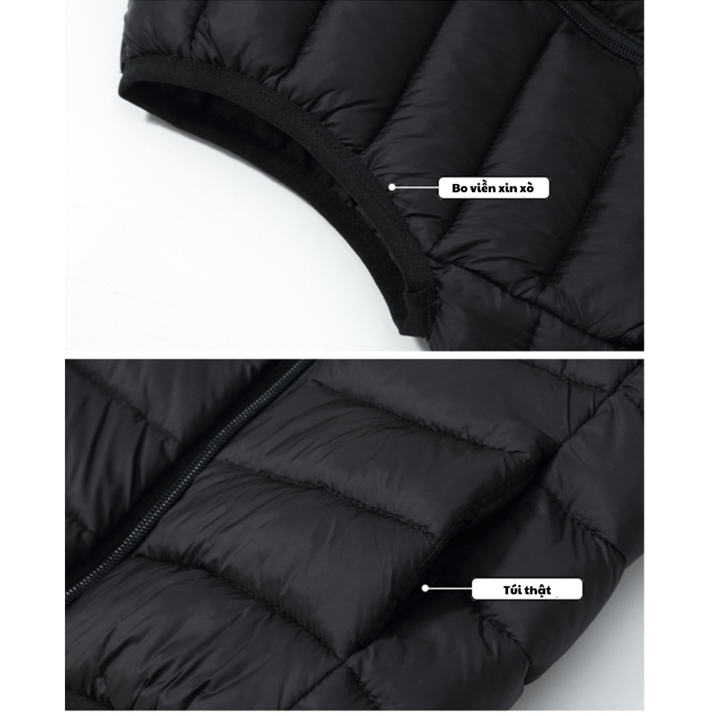 Áo khoác Gile không mũ có túi siêu mềm mại, Áo gile siêu nhẹ trần bông cho bé từ 4-13 tuổi